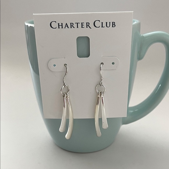 Charter Club Silver Dangle Earrings - Picture 1 of 3